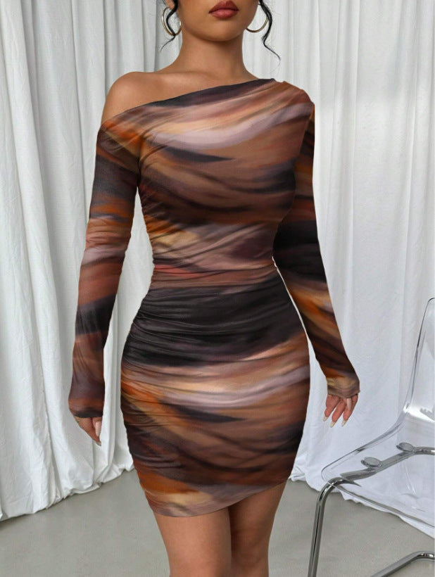 Pleated Slim Fit Dress