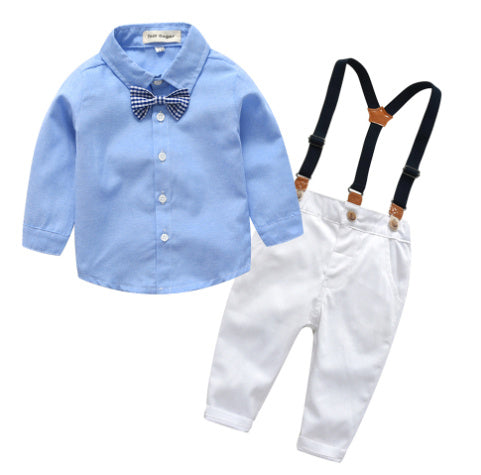 Boys Gentleman Suit Long Sleeve Bow Tie