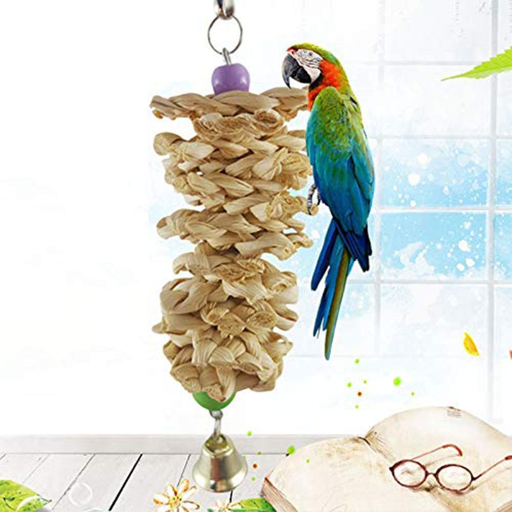 Bird Toy With Bell Natural Wood