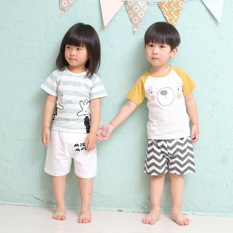 New Mickey suit summer boy two-piece set