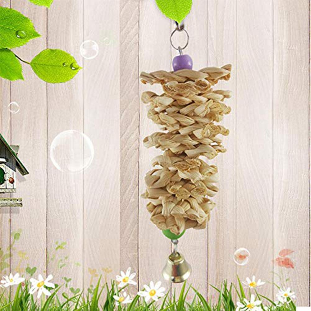 Bird Toy With Bell Natural Wood