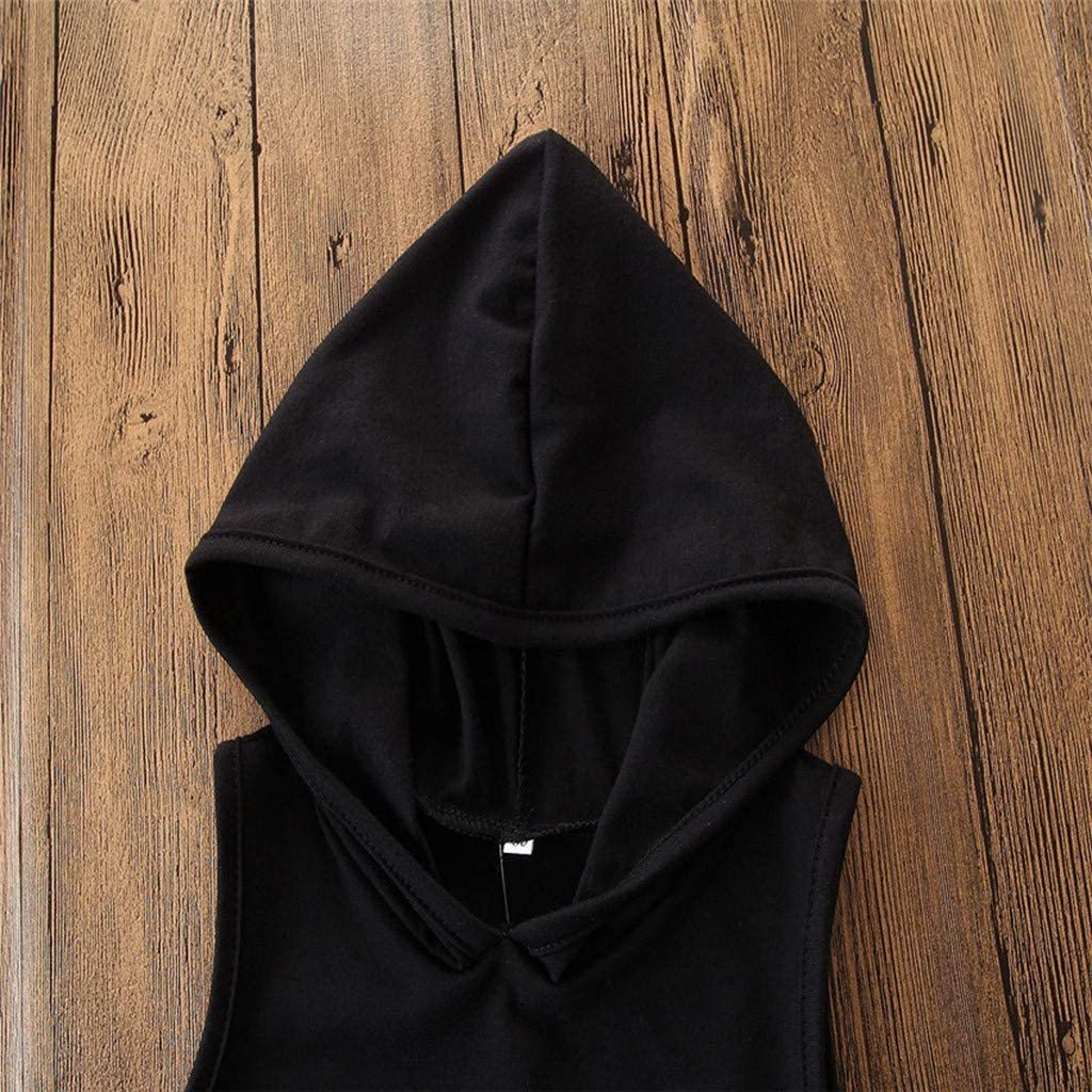 2PCS Toddler Kids Baby Boy Sleeveless Hood