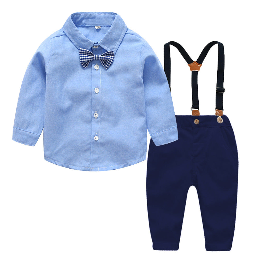 Boys Gentleman Suit Long Sleeve Bow Tie