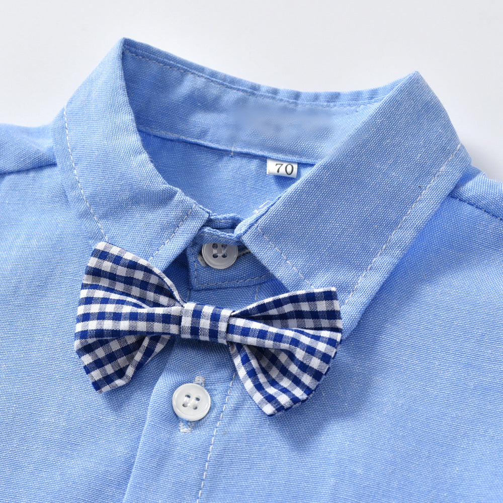 Boys Gentleman Suit Long Sleeve Bow Tie