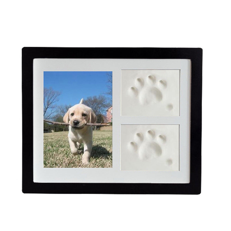 Wooden footprint photo frame pet