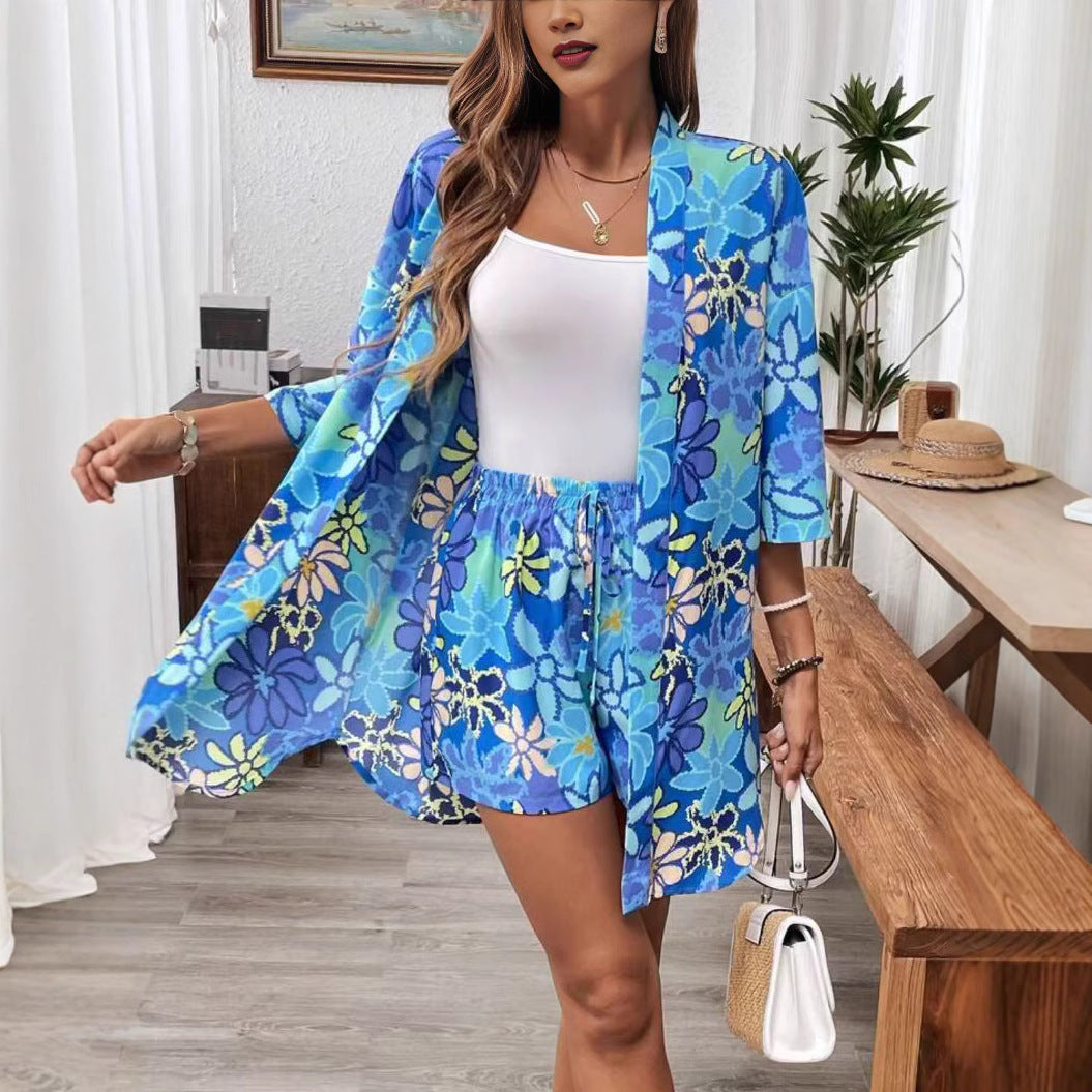 Holiday Floral Two-piece Shirt