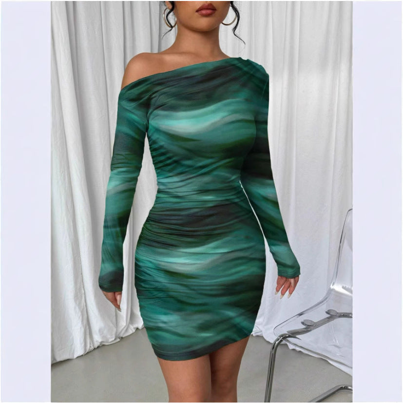 Pleated Slim Fit Dress