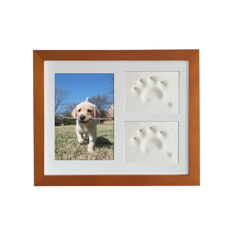 Wooden footprint photo frame pet