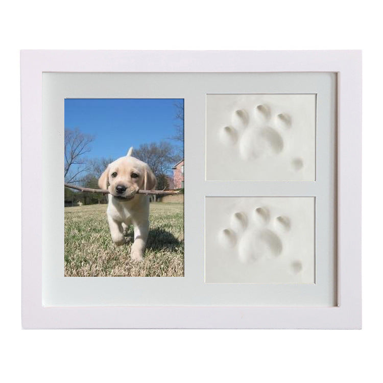 Wooden footprint photo frame pet