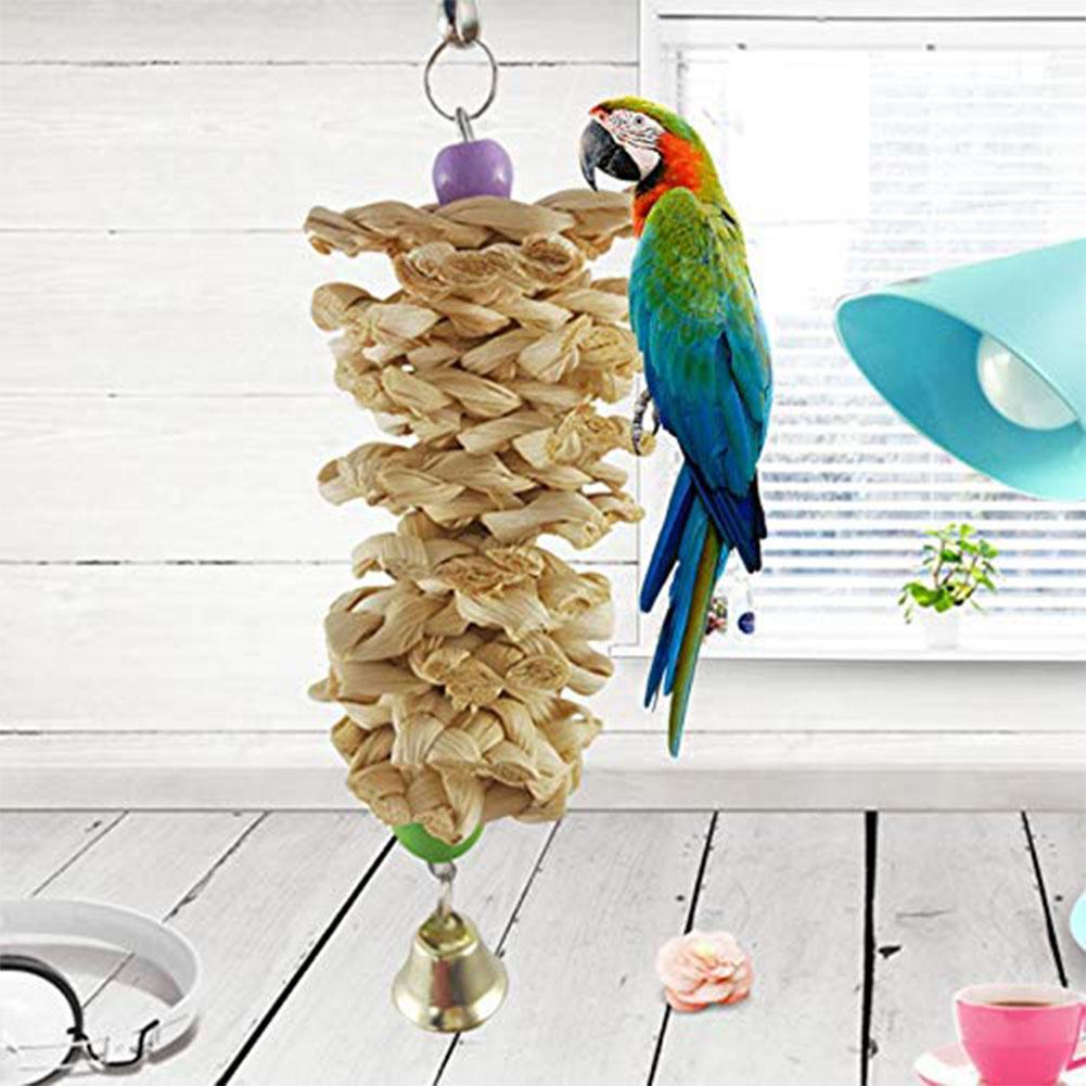 Bird Toy With Bell Natural Wood