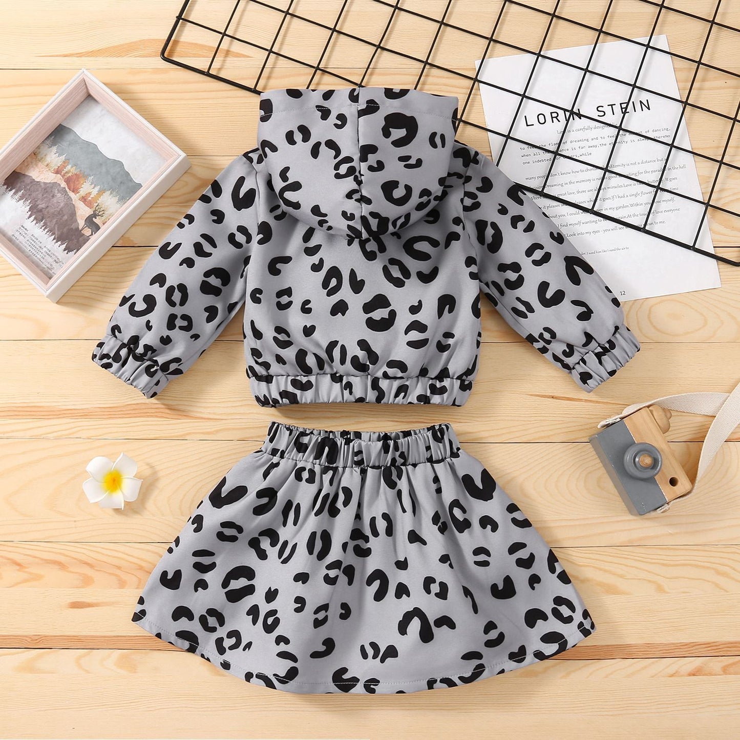 Girl Leopard Set - Hooded