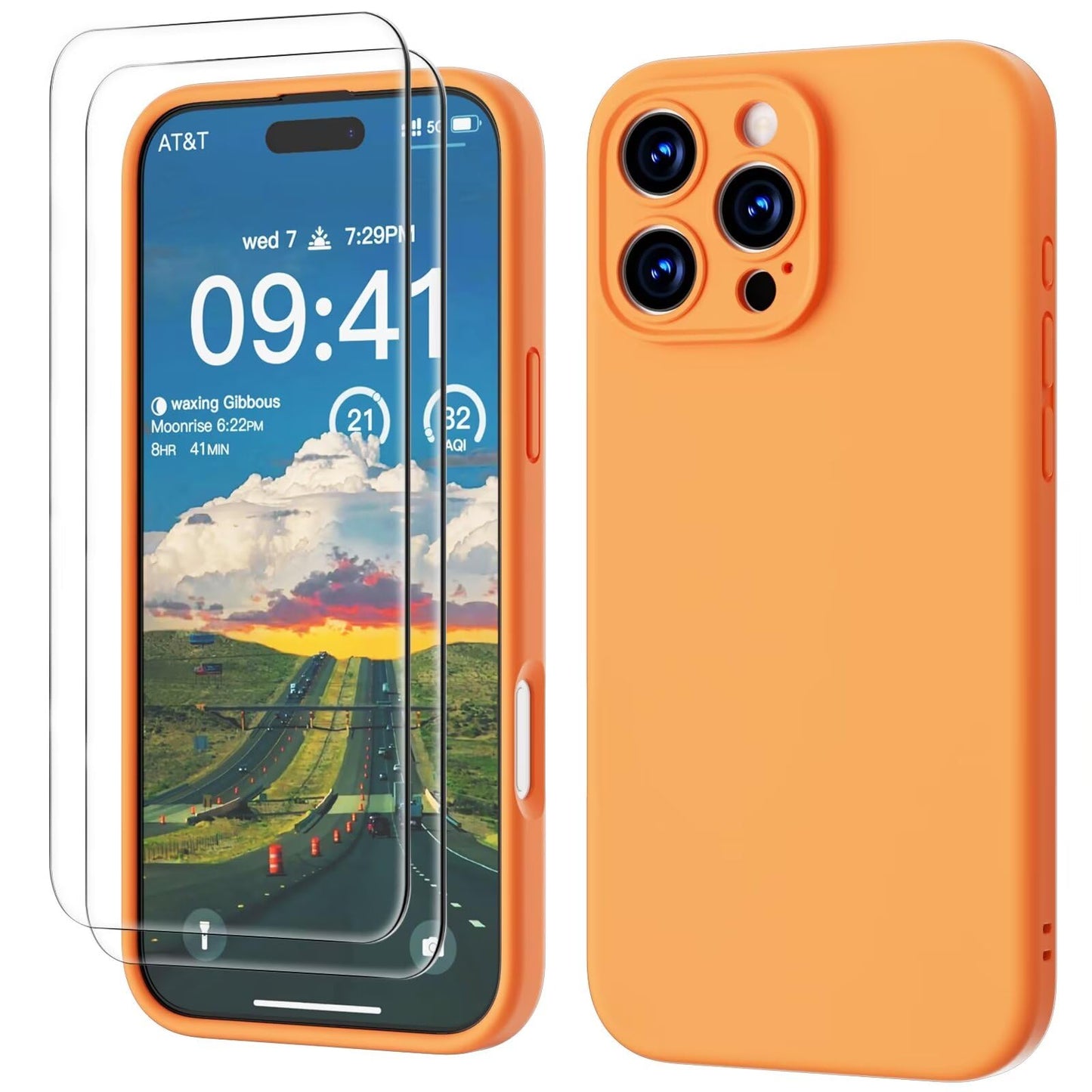 GOODVISH 3 IN 1 for iPhone 16 Case 6.1 inch, Upgraded Camera Protection, 2X HD Screen Protector, Liquid Silicone Anti-Scratch Shockproof Gel Rubber Anti-Fingerprint Phone Case Cover, Stone Grey