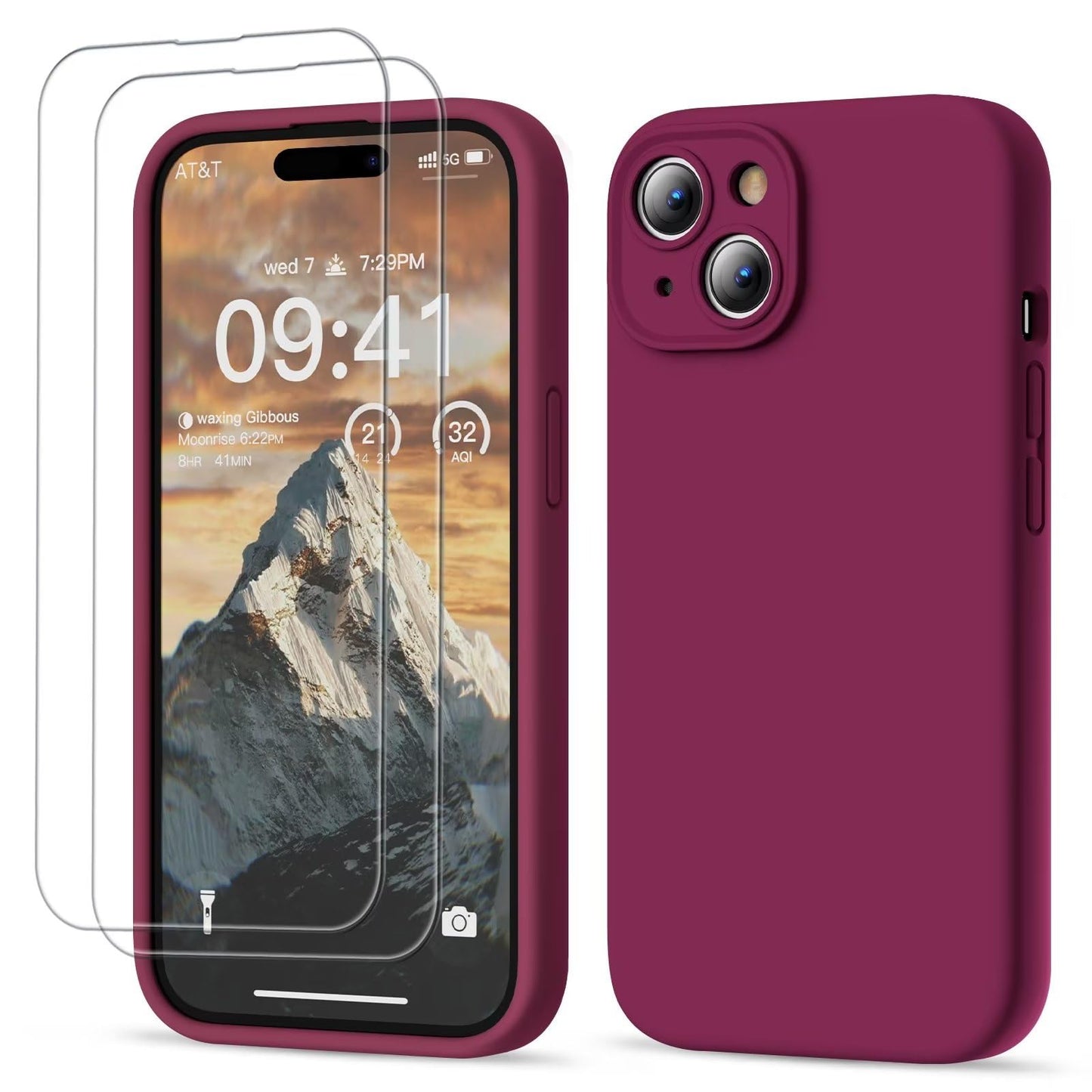 GOODVISH 3 IN 1 for iPhone 16 Case 6.1 inch, Upgraded Camera Protection, 2X HD Screen Protector, Liquid Silicone Anti-Scratch Shockproof Gel Rubber Anti-Fingerprint Phone Case Cover, Stone Grey