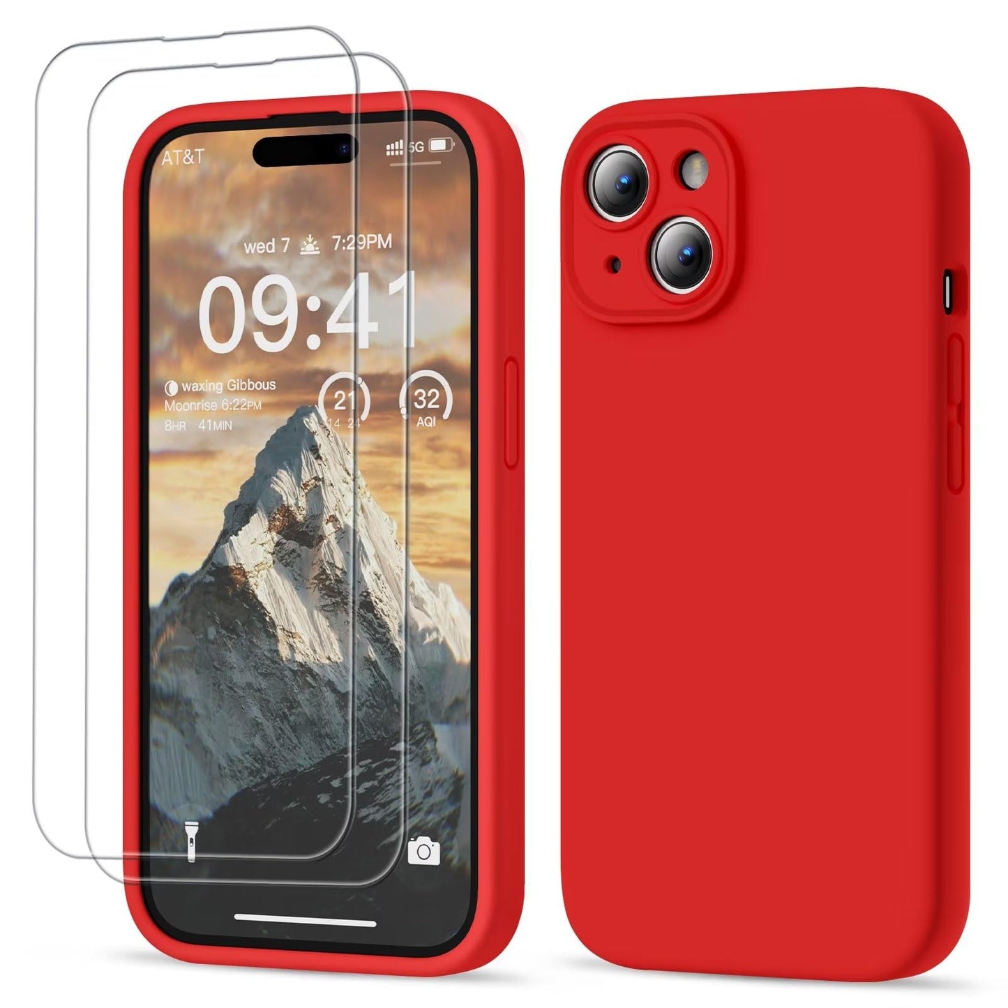 GOODVISH 3 IN 1 for iPhone 16 Case 6.1 inch, Upgraded Camera Protection, 2X HD Screen Protector, Liquid Silicone Anti-Scratch Shockproof Gel Rubber Anti-Fingerprint Phone Case Cover, Stone Grey