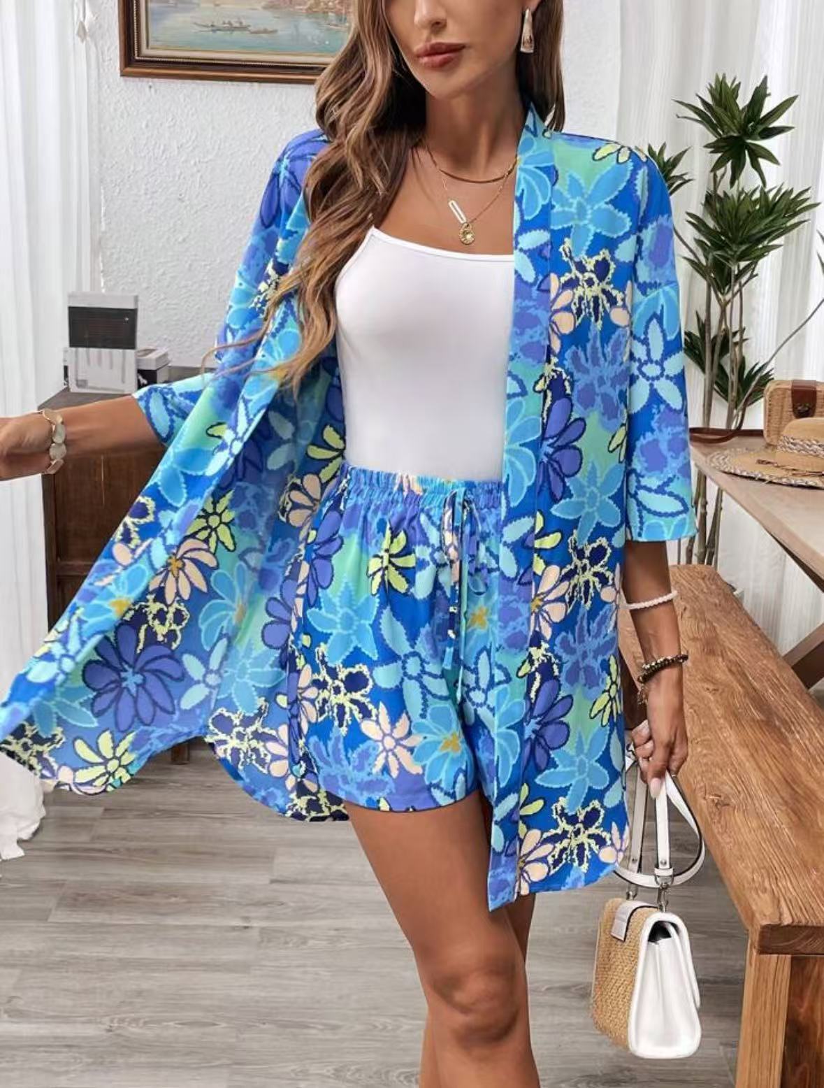 Holiday Floral Two-piece Shirt