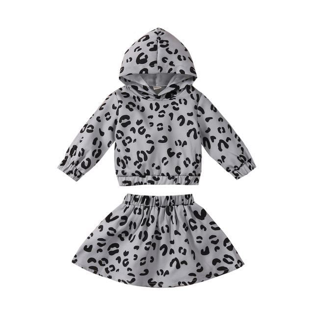 Girl Leopard Set - Hooded