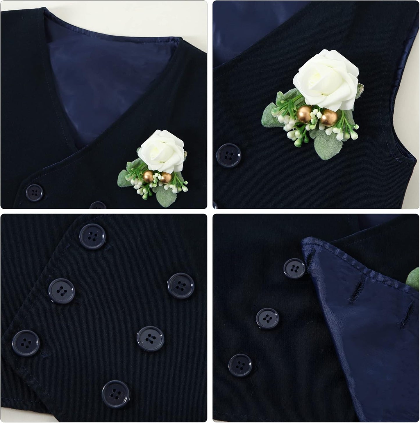 ZOEREA Baby Boy Gentleman Outfits Clothes Sets 1-5 Years Infant Birthday Party Wedding Long Sleeve Formal Dress Shirt+Bowtie+Vest+Boutonniere+Suspender Pants