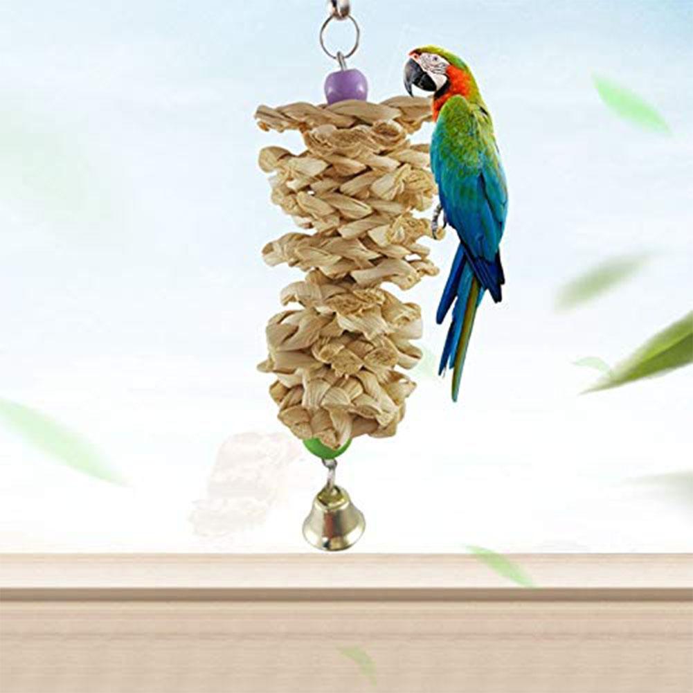 Bird Toy With Bell Natural Wood