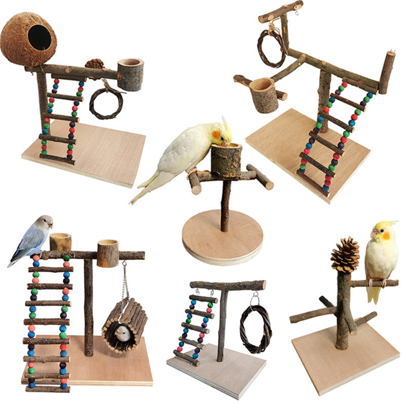 Solid Wood Parrot Station
