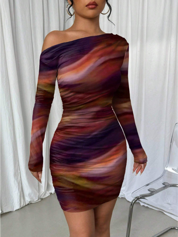Pleated Slim Fit Dress