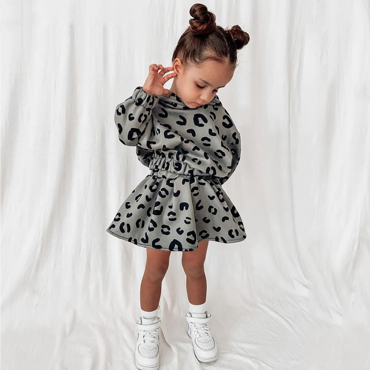 Girl Leopard Set - Hooded