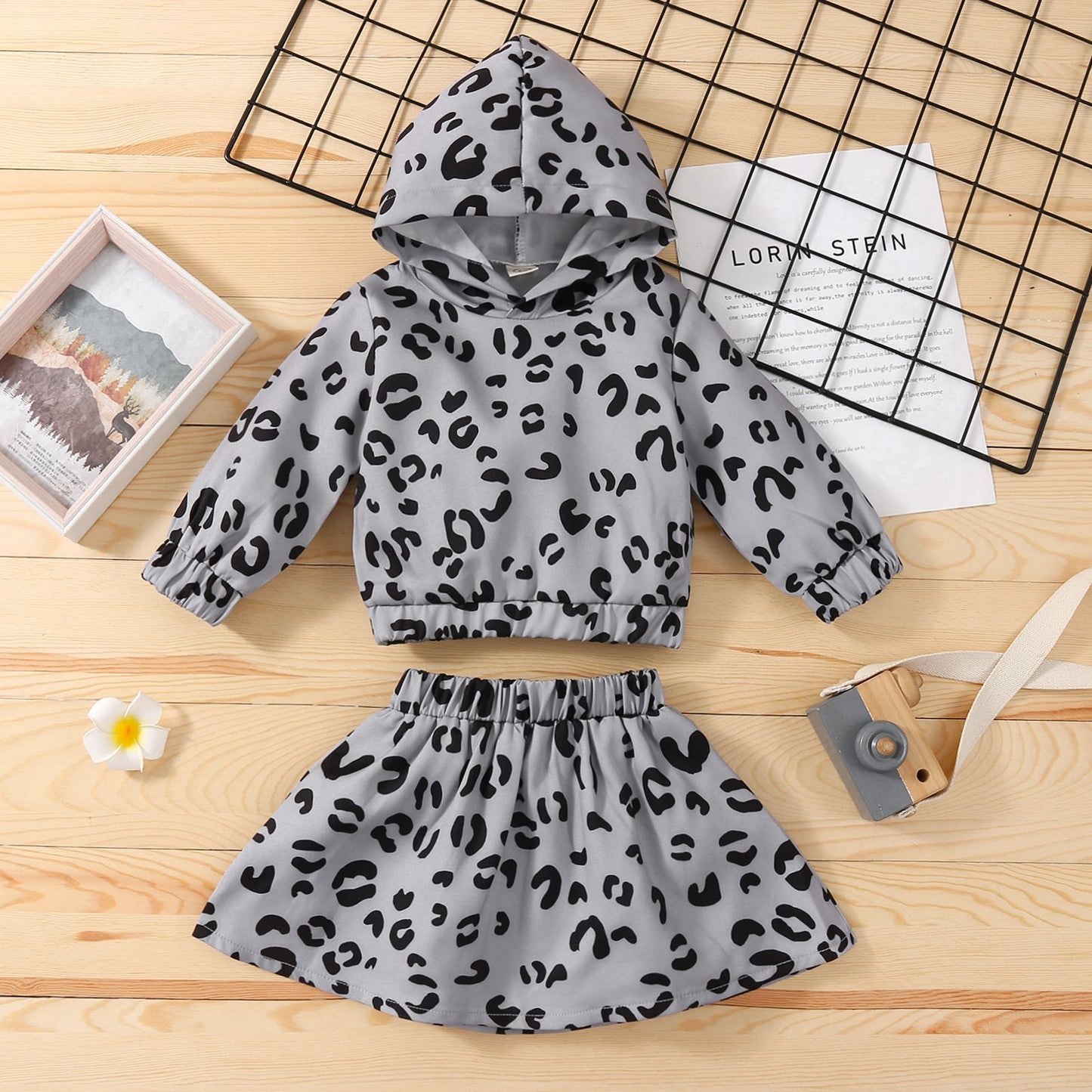 Girl Leopard Set - Hooded