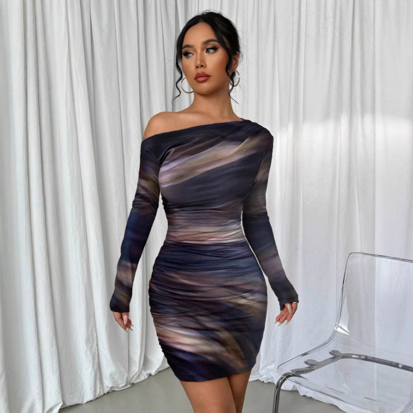 Pleated Slim Fit Dress