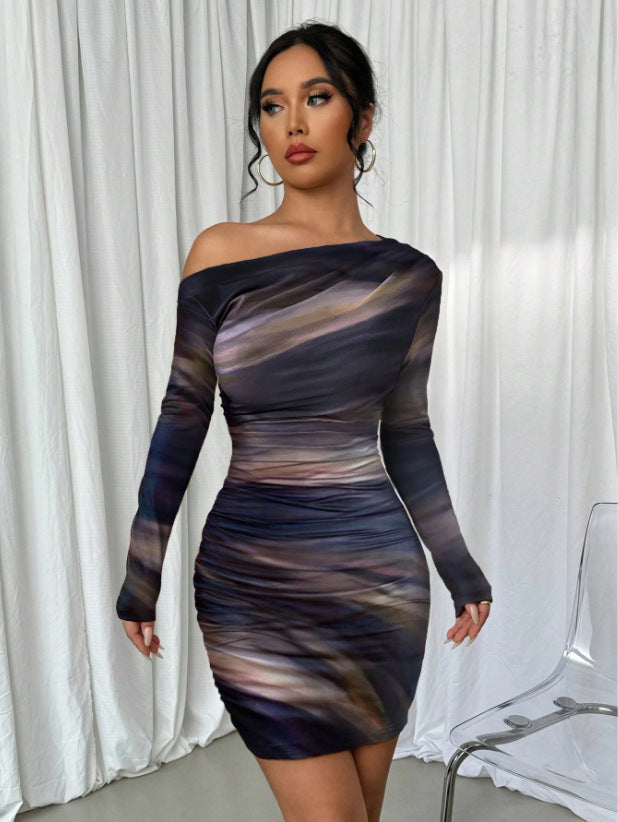 Pleated Slim Fit Dress