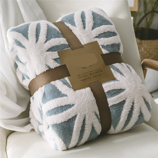 Thickened Cotton Velvet Jacquard Blanket