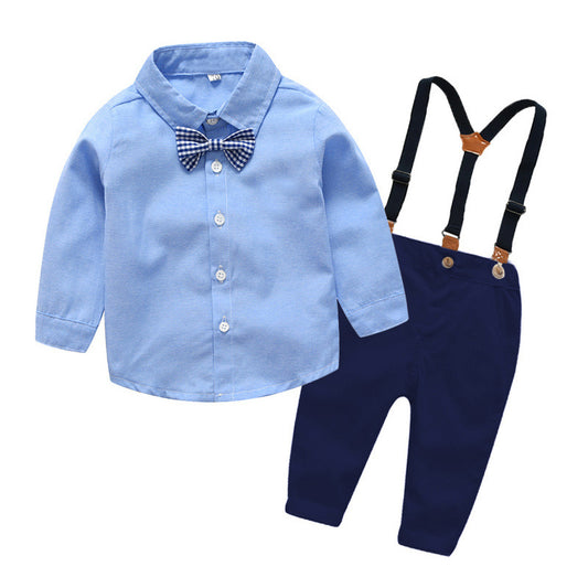 Boys Gentleman Suit Long Sleeve Bow Tie