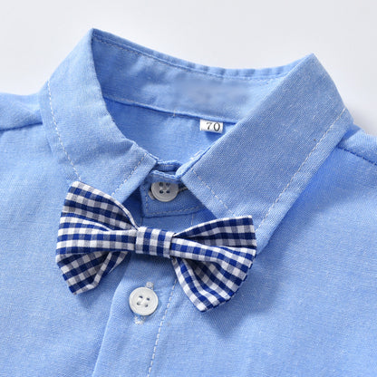 Boys Gentleman Suit Long Sleeve Bow Tie