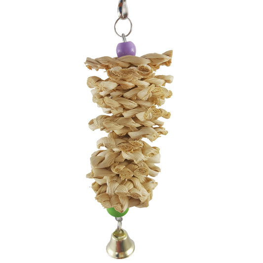 Bird Toy With Bell Natural Wood