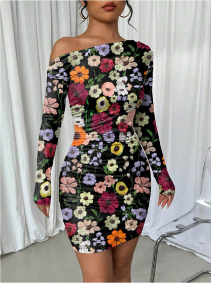 Pleated Slim Fit Dress