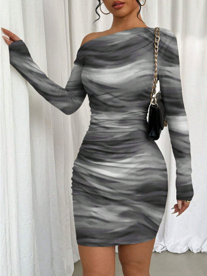 Pleated Slim Fit Dress