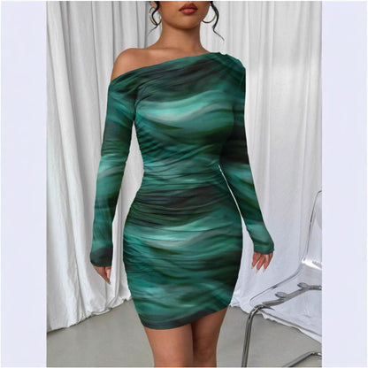 Pleated Slim Fit Dress