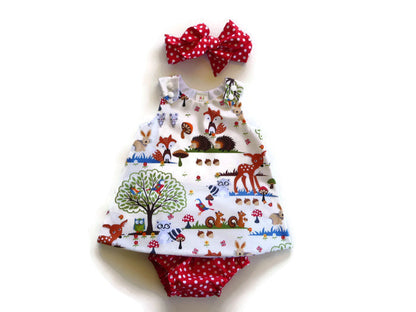 Girl Three-Piece Shorts + Headband + Dress