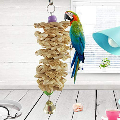 Bird Toy With Bell Natural Wood