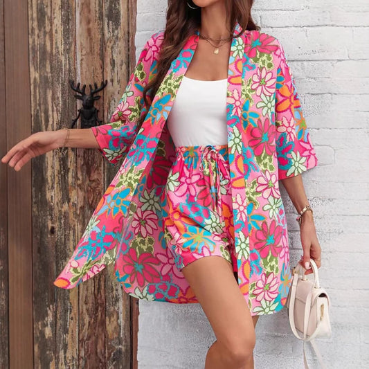 Holiday Floral Two-piece Shirt
