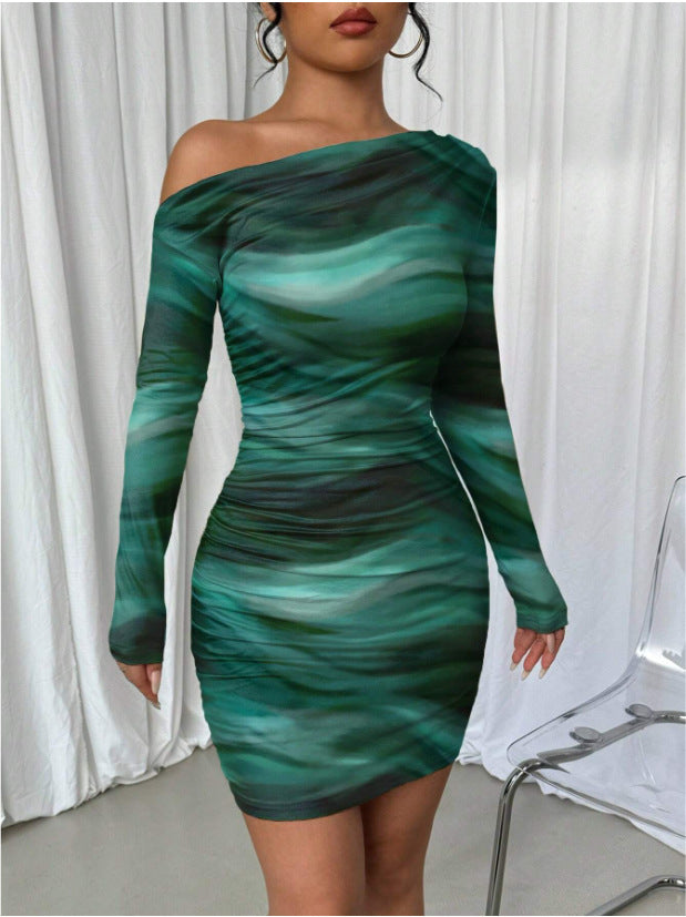 Pleated Slim Fit Dress
