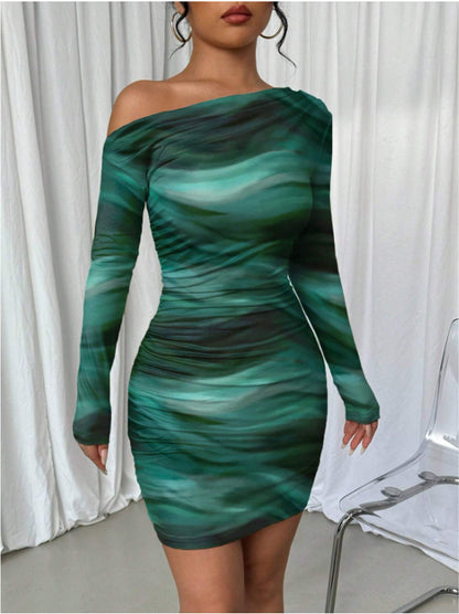 Pleated Slim Fit Dress