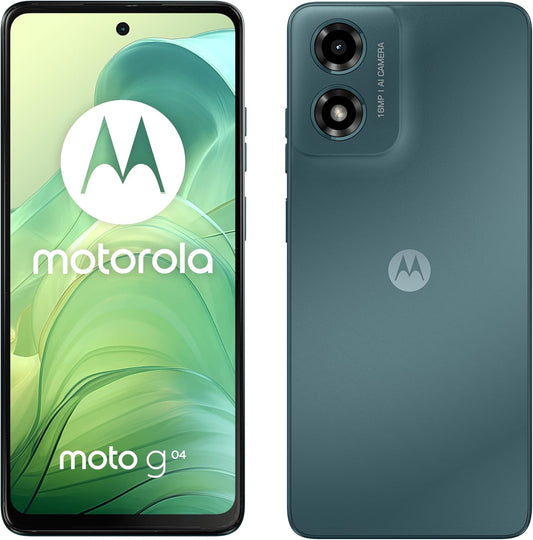 Motorola moto g04 Smartphone (6,6“ 90Hz Display, 16 MP Camera, 4/64 GB, 5000 mAh Battery, Android 14) Sea Green