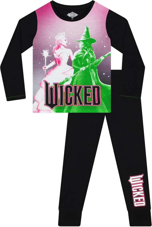 WICKED Movie Girls Pyjamas | Glinda And Elphaba Girls' Pyjama Sets | PJs For Kids | Ages 6 To 12 Years