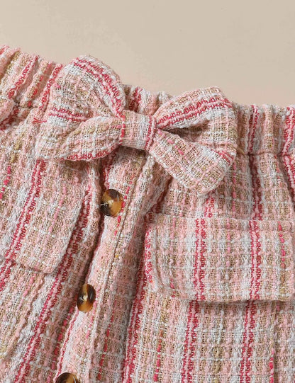 Qiraoxy Baby Girl Clothes Ruffle Ribbed Long Sleeve T-Shirt Top Plaid Skirt Fashion Set 2Pcs Toddler Kids Girl Fall Winter Outfits 1-6 Years