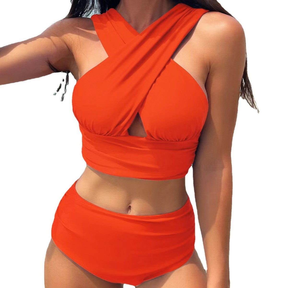 Cross-halterneck Summer Swimsuit