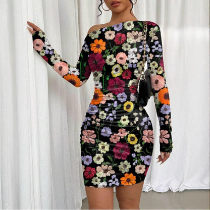 Pleated Slim Fit Dress