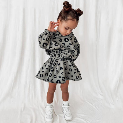 Girl Leopard Set - Hooded